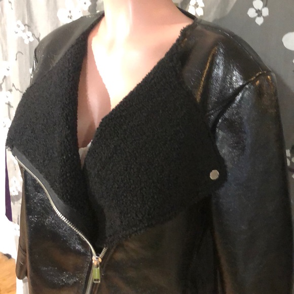 NWT MICHAEL KORS Faux Leather Motorcycle Jacket - Picture 5 of 8